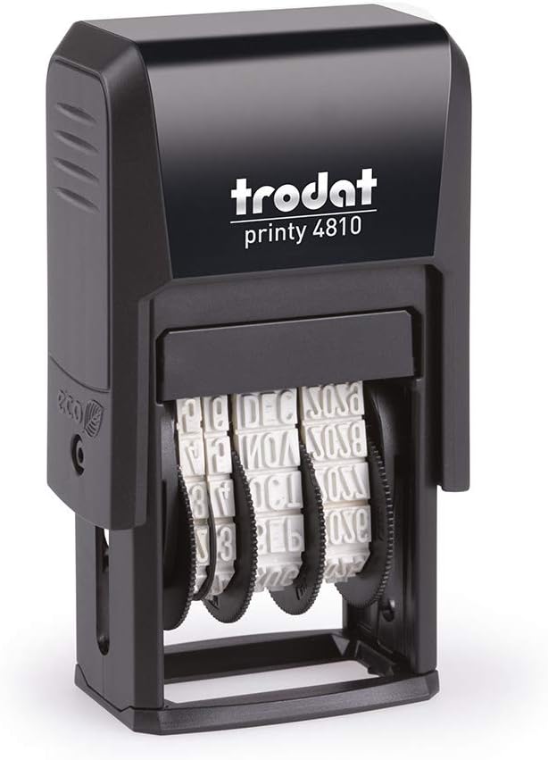 Trodat Printy 4810 Self Inking Date Stamp Day Month Year Black Ink