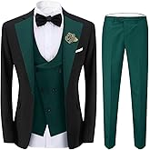 Cloudstyle Mens 3 Piece Suit Single Breasted Vest Jacket Pants Sets