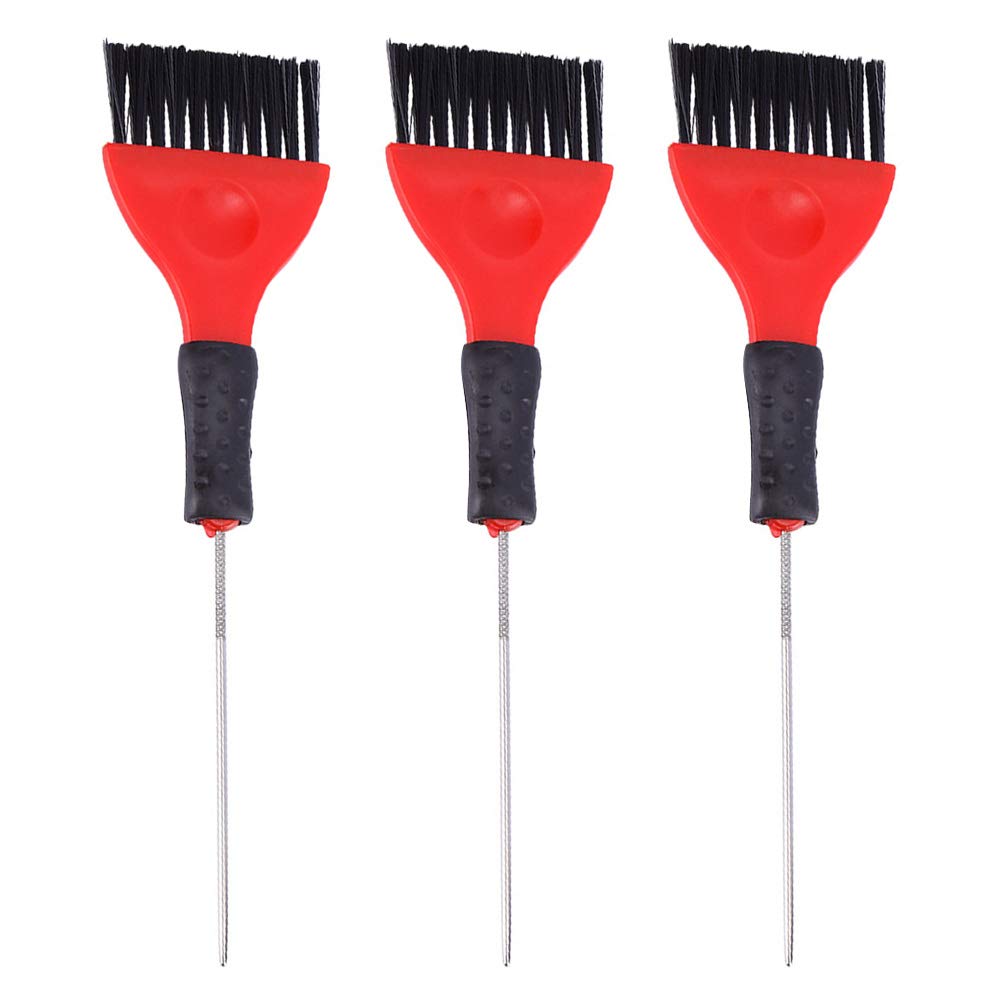 SOLUSTRE 3pcs Stainless Steel Hair Dye Applicator Comb Professional Highlighting Tool for Salon Home Use for Hair Coloring Treatment Easy to Use