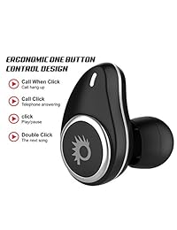 punkbuds True Wireless Auriculares, Mini Bluetooth auriculares w Case & Micrófono cancelación de ruido integrado de carga para iPhone y Android   ideal para Running y deporte   Pequeño, discreto & Secure, Negro