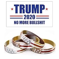 Yangmics Direct 4 Trump Keep America Great for President 2020 Silicone Bracelets - Inspirational Motivational Wristbands - Adults Unisex Gifts for Teens Men Women Boy Girl