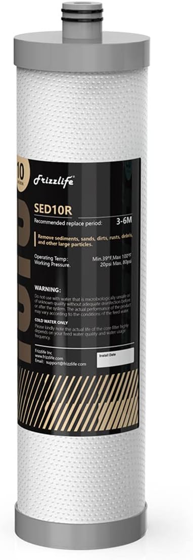 Frizzlife SED10R 1st Stage Replacement Filter for DW10 TW10 DW10F Under Sink