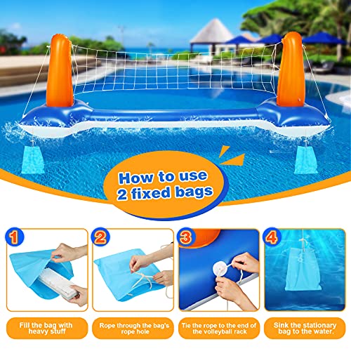 Inflatable Pool Volleyball Set,Pool Float Volleyball Net & Pool