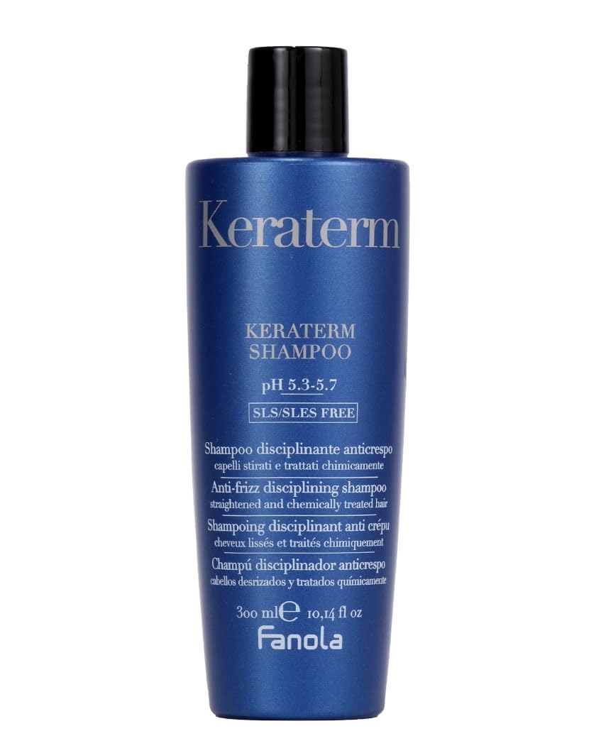 Fanola Keraterm Shampoo, Gentle Cleanses and Eliminates Frizz for Vital, Soft and Shiny Hair, SLES and SLS Free Formula, 300