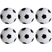 TOSAMZOO 6 Pack Foosball Table Replacement, 1.42 Inch/36mm Black and White Table Soccer Balls for Foosball Accessory Replacem