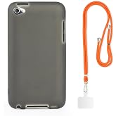 Baeruuss Case for iPod Touch 4th Generation, Soft TPU Protective Cover with Lanyard, Slim Shock-Resistant Shell for iPod Touch 4G, Grey