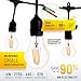 Crelitech Outdoor or Indoor LED String Lights for Patio, Garden or Backyard Décor - Commercial Grade Weatherproof Build - 15 Lamp-Holders - Black Color - Includes 4-watt 20 LED Dimmable Bulbs