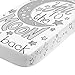 NoJo Photo Op 100% Cotton Fitted Crib Sheet, Love You to the Moon and Back, Gray/White