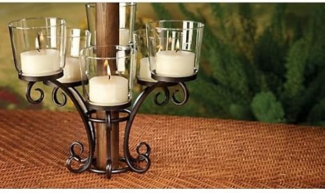 Amazon Com Tuscan Iron Patio Table Candle Holder Centerpiece