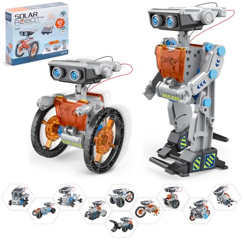 Robot de Juguete Solar Recargable, Juguetes de Proyectos STEM para Adolescentes de 8 a 16 Años, Kit de Experimentos de Construcción de Bricolaje, Alimentado por Energía Solar o Alimentado por Batería