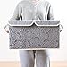 PRANDOM Large Foldable Storage Bins with Lids Fabric Decorative Storage Box Cubes Organizer Containers Baskets with Cover Handles Removable Divider for Bedroom Closet Nursery 17.3x11.8x9.8 Inch 3 Pack