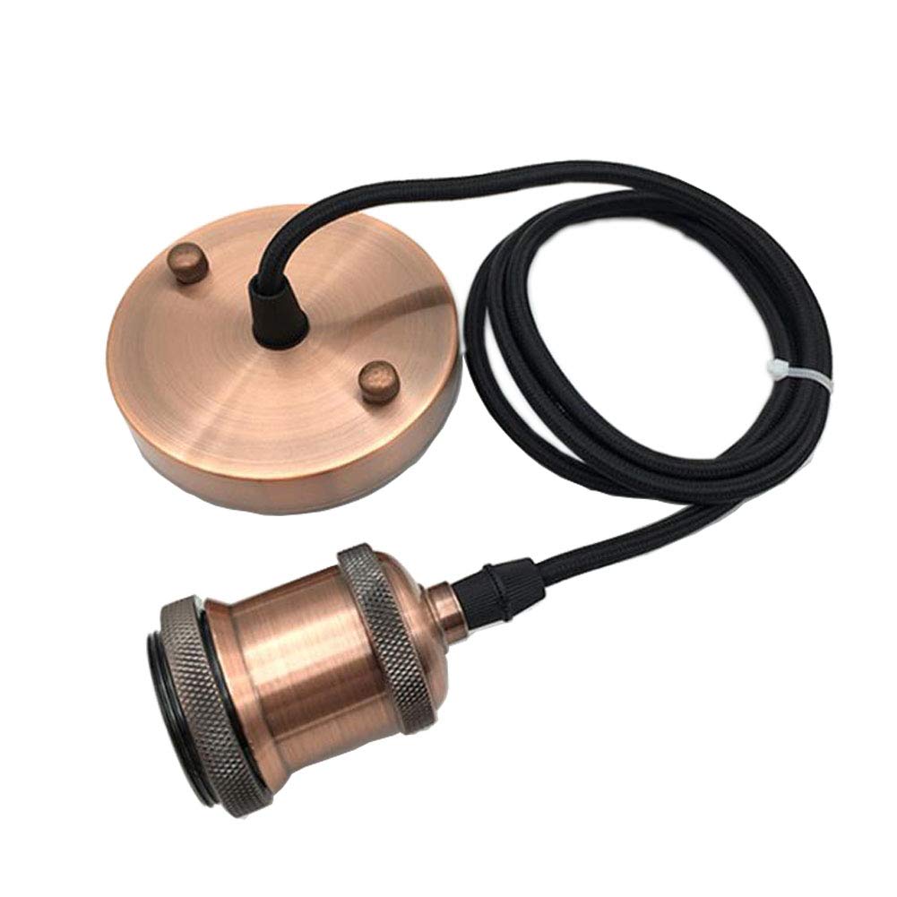 Photo 1 of 1.5M Braided Cord Vintage Ceiling Rose Pendant Light Kits Fitting Retro Industrial Style E27 Lamp Holder