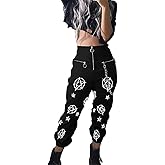 XKBHYD Womens High Waist Jogging Pants with Multi Zipper Lightweight Sweatpants Casual Relaxed Fit Trousers