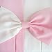 Sunny Fashion KY72 Girls Dress Color Block Contrast Bow Tie Pink White Party Size 5