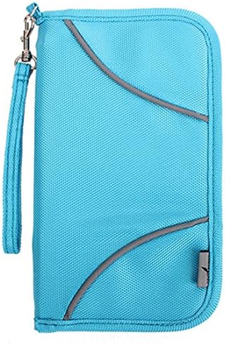 PORPER Multi-function Waterproof Nylon Oxford Passport Holder Documents Package Storage Bag Card Bag Purse Ticket Sets (Blue)