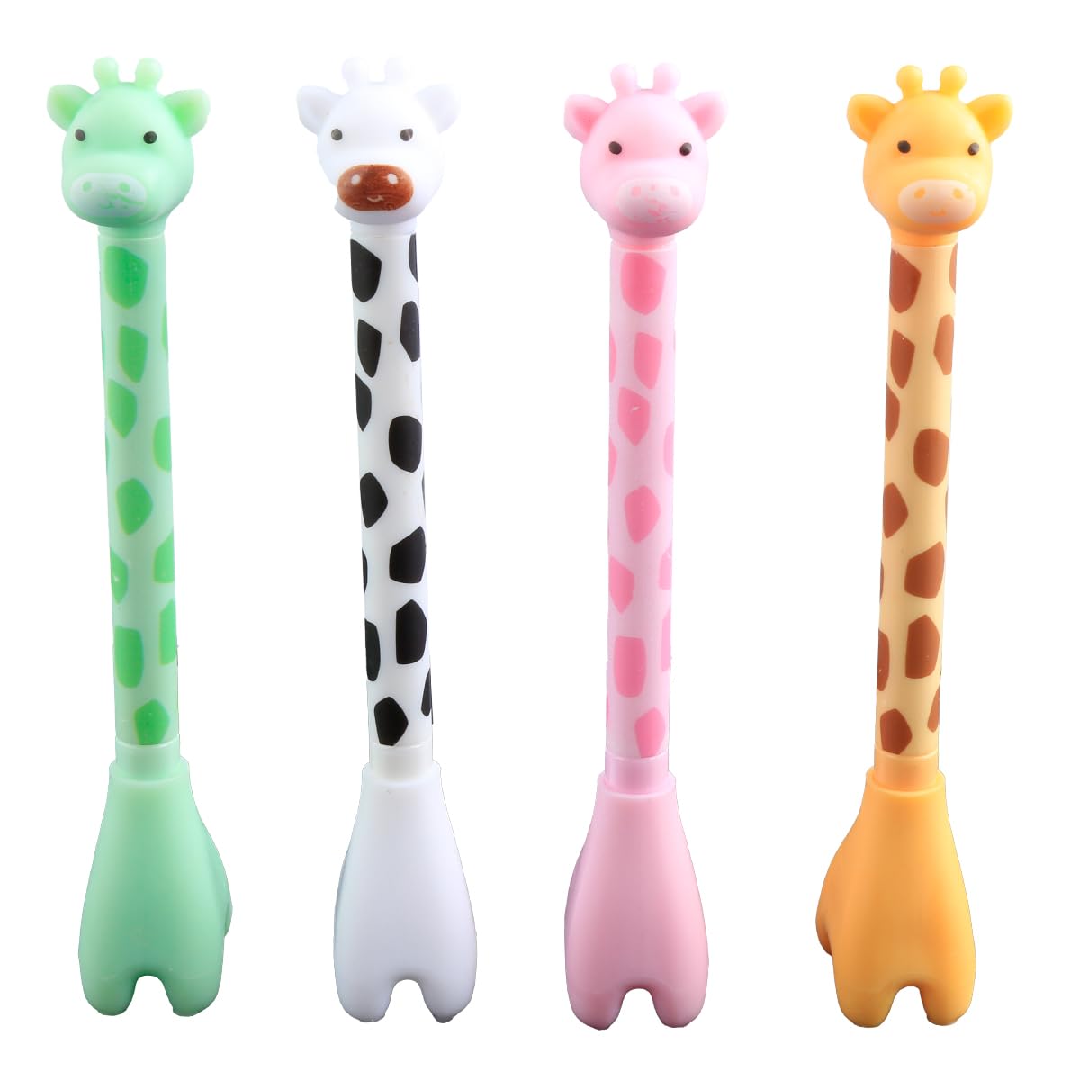 Thyonta 4 PCS Giraffe Gel Pens - 0.5mm Black Quick-Drying Gel Ink Rollerball Pens Cartoon Animal Pen Cute Stationary Handwriting Pen for Kids Students, School Office