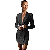 Blazer Dress for Women Sexy Elegant V Neck Blazer Dress Bodycon Long Sleeve Jacket Dresses Professional Outfits