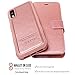 AMOVO [Upgraded Version Case for iPhone XR [2 in 1] [Wireless Charger] iPhone XR Wallet Case Detachable [Vegan Leather] iPhone XR (6.1’’) Flip Case with Box Package (iPhone XR, Rosegold)