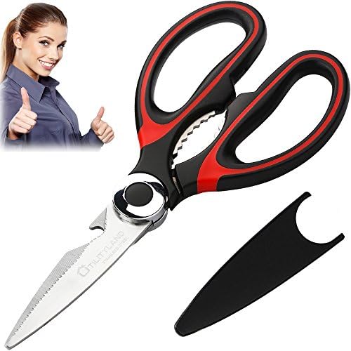 Premium Kitchen Shears / Kitchen Scissors - Razor Sharp, Strong, Durable - HC Stainless Steel, No Rust - Best Heavy Duty Poultry Shears by UTILITYLAND