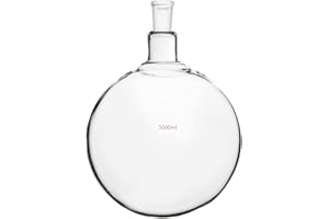 DESCHEM 5L 24/40 Round Bottom Glass Flask 1-Neck 5000ml Lab Chemistry Single Neck Boiling Bottle Reaction Vessel