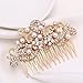 Missgrace Rhinestone Jewelry Comb Bridal Headpiece Hair Clip Women Hair Accessories(Gold)