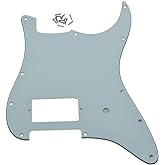 Dopro 11 Hole ST Strat One Humbucker Guitar Pickguard Scratch Plate Fits FD Delonge White 3 Ply