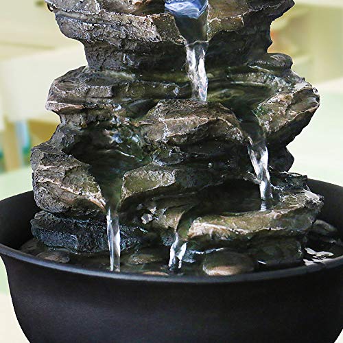 WICHEMI Tabletop Water Fountain with Rolling Ball, Feng Shui Zen Indoor