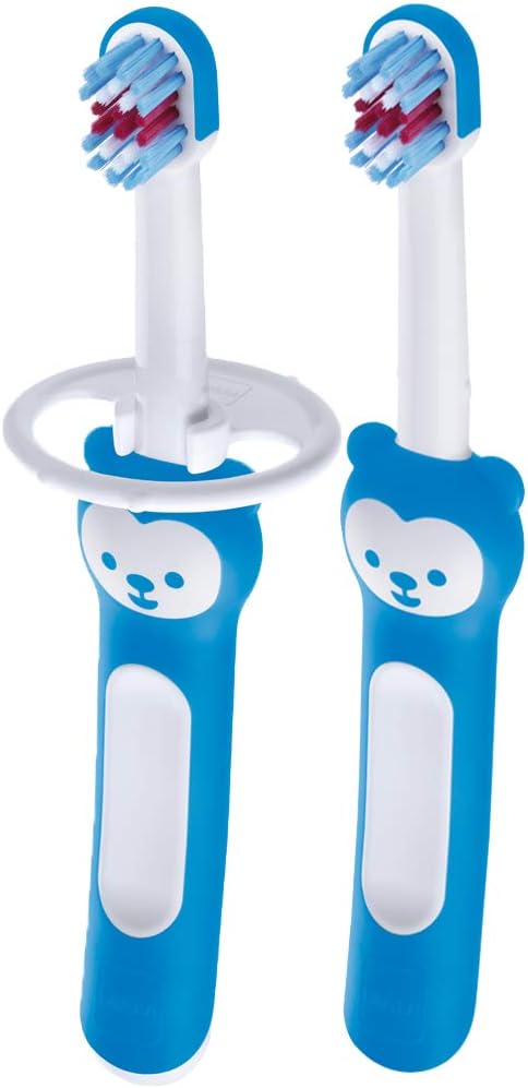 MAM Baby's Brush, Blue/White, 1 count (Pack of 2)