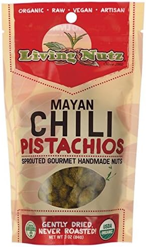 LIVING NUTZ Organic Super Chili Pistachios, 3 OZUSDA Organic
