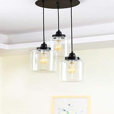 3-Licht Einfache Weinlese-Leuchter Halb Embedded Bauernhof Küche