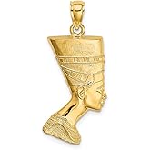Gem And Harmony 14K Yellow Gold Egyptian Nefertiti Charm Pendant (NO CHAIN)