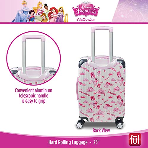 ful Disney Princess Badges Rolling Suitcase, Hardside Travel Luggage