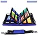 YOUSHARES Colored Pencil & Gel Pen Case in Large Flexible Slot - PU Leather Colored Pencil Case with Zipper Holds 180 Colored Pencils or 140 Gel Pens - for Watercolor Pencils, Gel Pens（Blue）