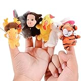 Acekid 12pcs Animal Finger Puppet Chinese Zodiac Hand Puppets Toddler Beding Time Props Baby Shower Gift