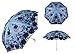 Honeystore Wedding Lace Sun UV Parasol 2 Folding 3D Flower Embroidery Umbrella 1811 Blue