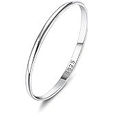 Diamday S925 Sterling Silver Rings for Women Men High Polished Sterling Silver Band Thumb Stackable Ring Comfort Fit 1mm 2mm 4mm