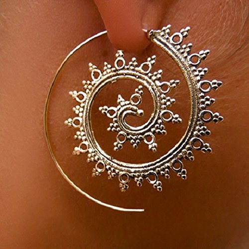 Brass Earrings - Brass Spiral Earrings - Tribal Earrings - Gypsy Earrings - Ethnic Earrings - Brass Jewelry