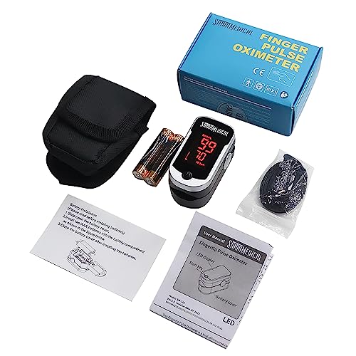 Deluxe SM110 Finger Pulse Oximeter with Carry Case and Neck/Wrist Cord