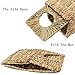 Tfwadmx Rabbit Grass House - Natural Hand Woven Seagrass Play Hay Bed, Hideaway Hut Toy for Bunny Hamster Guinea Pig Chinchilla Ferret