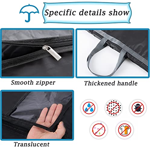 Niviy Dress Bag Covers Long 60 x 180cm, Dust-proof Dress Bag Moth Proof Garment Bag Anti-Moth Protector Folding Long Coat Covers with Pocket and Handle,Pack of 1 (Black)