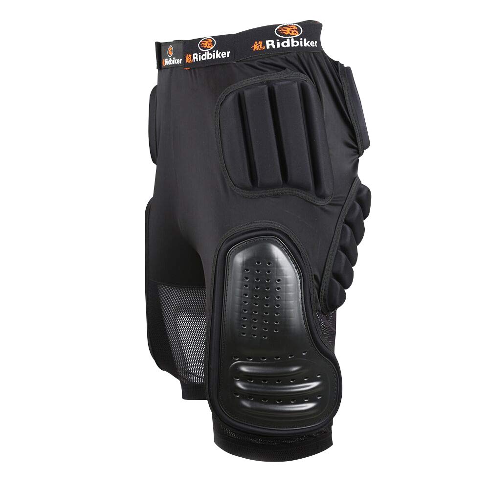 RIDBIKER 3D Padded Protection Short Pants for Snowboard, Skate and Ski Snowboard Pants, 5.0 Armor Pants Hip Pads