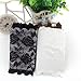 LUOEM Women Lace Fingerless Gloves Half Finger Bridal Gloves UV, Black, Size 9.4