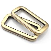 CRAFTMEMORE 1 1/2 Inch Rectangle Rings Buckle Metal Round Rectangular Loop for Bag Belt Strap Quality Finish SCLP 6pcs