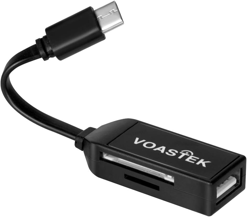 USB C Card Reader, VOASTEK Type C Adapter OTG to USB 2.0, Card Adapter SDXC, SDHC, SD, MMC, Micro SDXC, Micro SD, etc Portable Memory Card Reader for Smart Phones/Tablets/MacBook with OTG Function