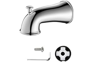 Nasml 5.7"Bath Slip-On Diverter Tub Spout,Replacement Tub Spout with Diverter Durable Bathtub Faucet (for 5/8"Copper Water Tube)(Circular - Chrome)