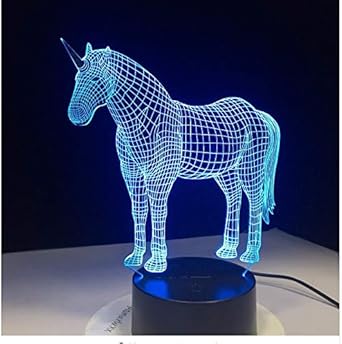 lindo unicornio caballo animal luces 3d