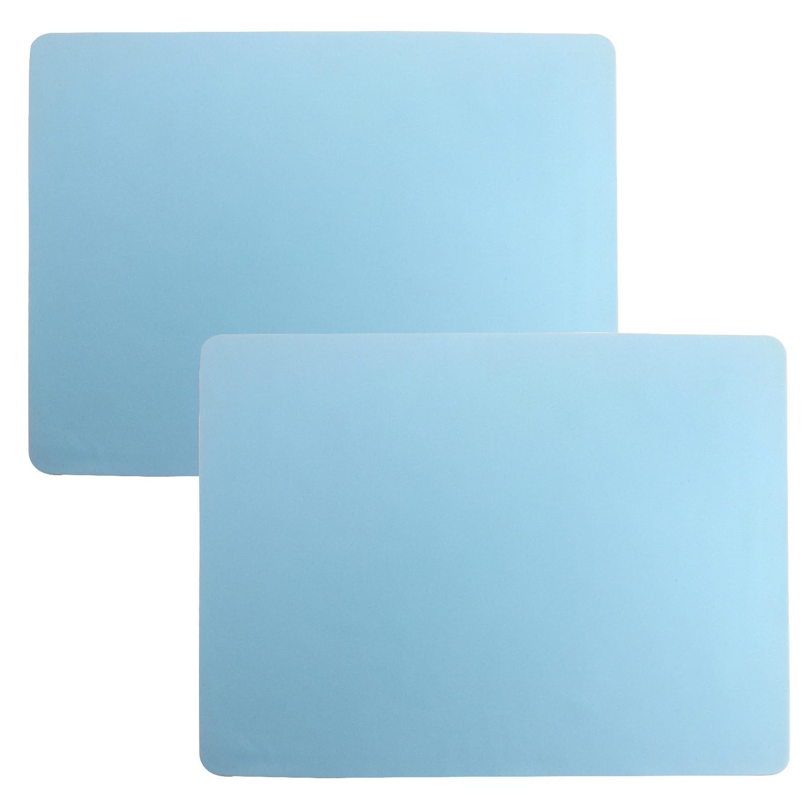 Roellgs 2 Pack Silicone placemats, Baking mat, Multipurpose Table Protector, Non-Stick and Non-Slip Heat Resistant (Light Blue)