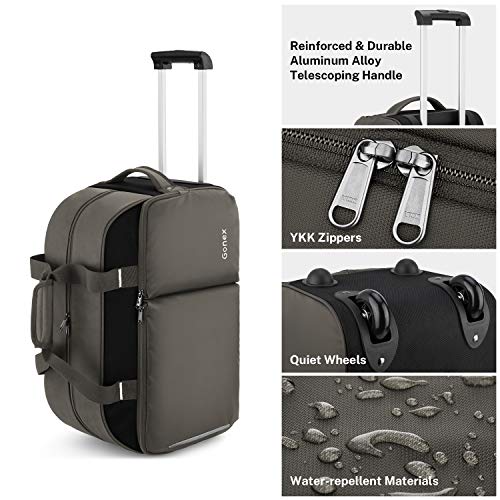 Gonex Rolling Duffle Bag with Wheels, 40L Water Repellent Wheeled