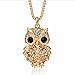 Z-Jeris Fashion Jewelry Full Rhinestone Owl Long Chain Pendant Necklace 2 Colors (Gold)