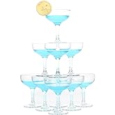 Belinlen 18 Count 5oz Acrylic Martini Glasses for Party Champagne Tower, Small Plastic Champagne Coupe Glasses for Martini, Margarita, Cocktail, Dessert(Reusable, Dishwasher Safe)